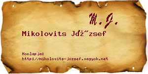 Mikolovits József névjegykártya