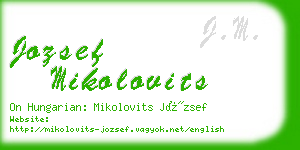 jozsef mikolovits business card